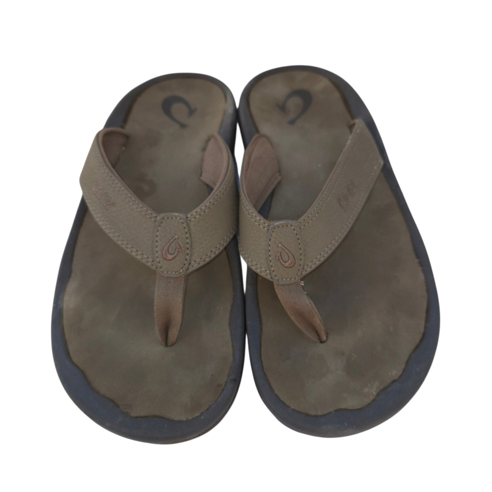 Olukai Ohana Flip Flops Mens Size 11 Brown Thong Sandals 10110A-1313 - Picture 8 of 9
